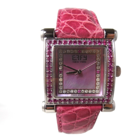 Pink Sapphire Diamond 1.73 Tcw Unisex Luxury Watch main image 5